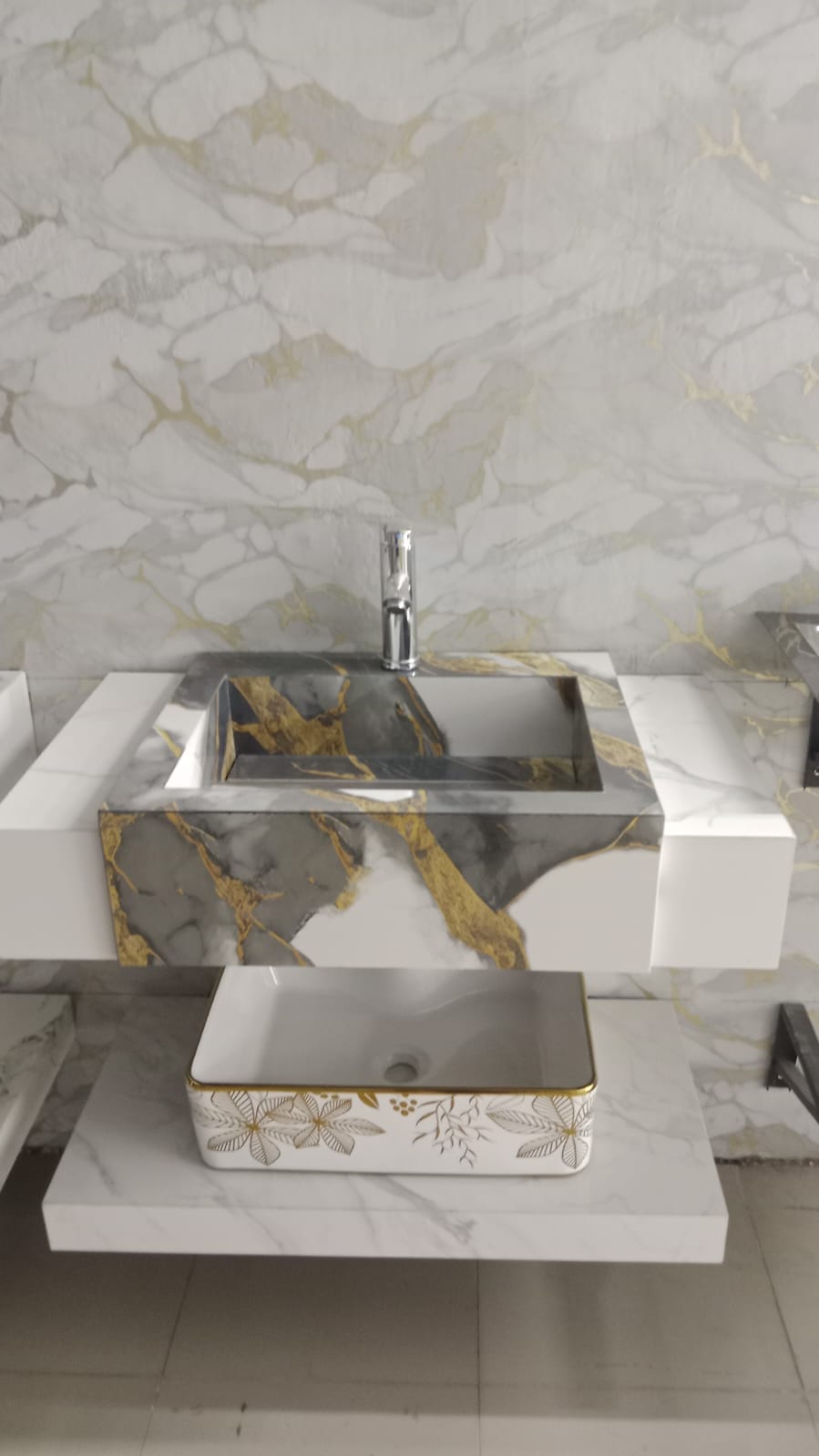 Royal Marble Wash Basin Cabinet - Image 2
